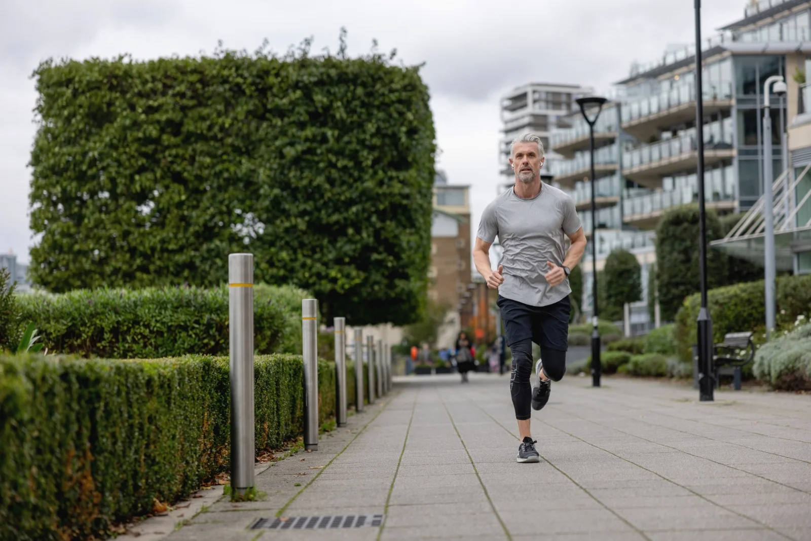 Athletic man smiling, energetic