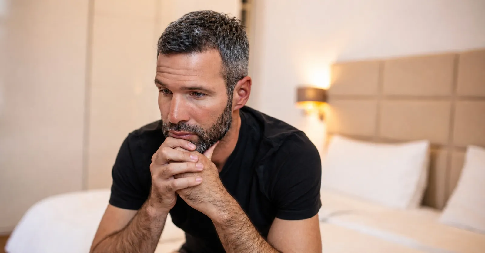 Man sitting confidently after addressing sexual health concerns